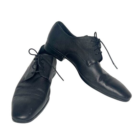HUGO BOSS Highline Derb Pr1 Textured Leather Derby Shoes Black Mens Size US 10 - Picture 3 of 12